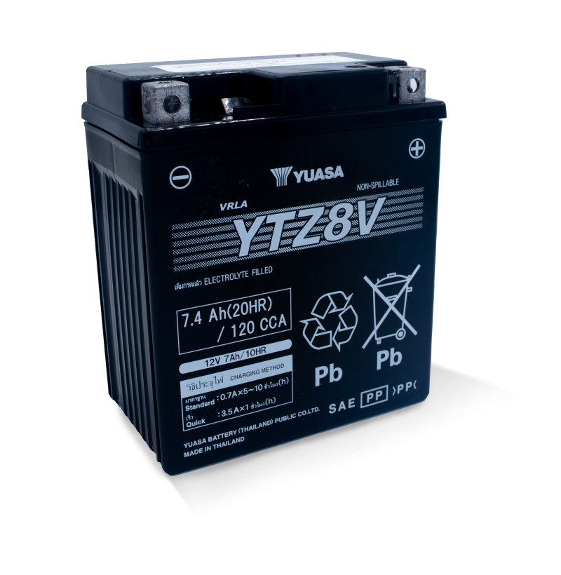Yuasa YTZ8V Maintenance Free AGM 12 Volt Battery - YUAM728ZV