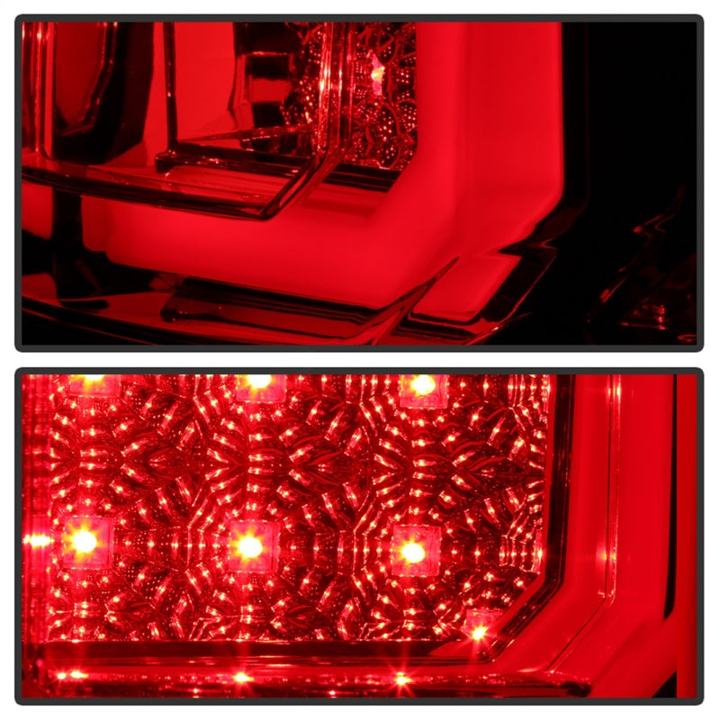 Spyder 07-13 Toyota Tundra V2 Light Bar LED Tail Lights - Red Clear ALT-YD-TTU07V2-LB-RC - 5085450