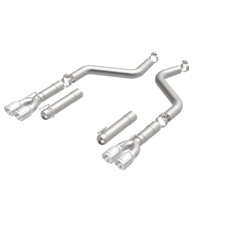 MagnaFlow Axle-Back, SS, 3in, Quad Split Rear 3.5 Tips 2015 Dodge Challenger incl SRT Hellcat - 19206