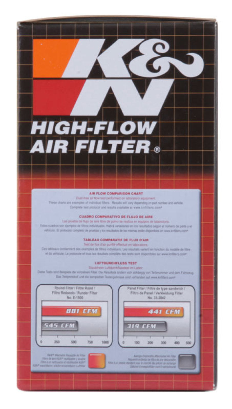 K&N Kawasaki VN1500 Vulcan 4.5in ID x 5.625in OD x 2in H Replacement Air Filter - KA-1596 for 1996-2008 Kawasaki VN1500E Vulc