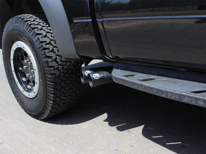 aFe Rebel Series Exhaust SS Front Side Exit CB w/ Black Tips 10-14 Ford F150 Ecoboost V8 6.2L - 49-43071-B