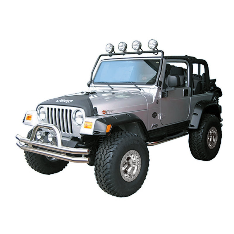 Rugged Ridge 97-06 Jeep Wrangler TJ Black Full Frame Light Bar - 11232.01 for 1997-2006 Jeep Wrangler - front view