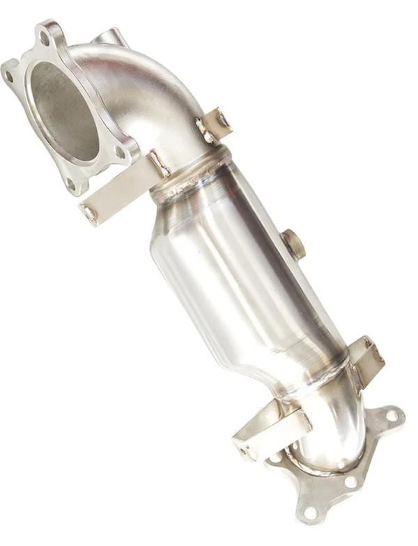 Invidia 17+ Honda Civic Type-R FK8 76mm Downpipe w/ High Flow Cat - HS17CTRDPC for 2017-2022 Honda Civic Type R - front view