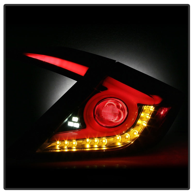 Spyder 16-18 Honda Civic 4 Door Light Bar LED Tail Lights - Black Smoke (ALT-YD-HC164D-LB-BSM) - 5086440