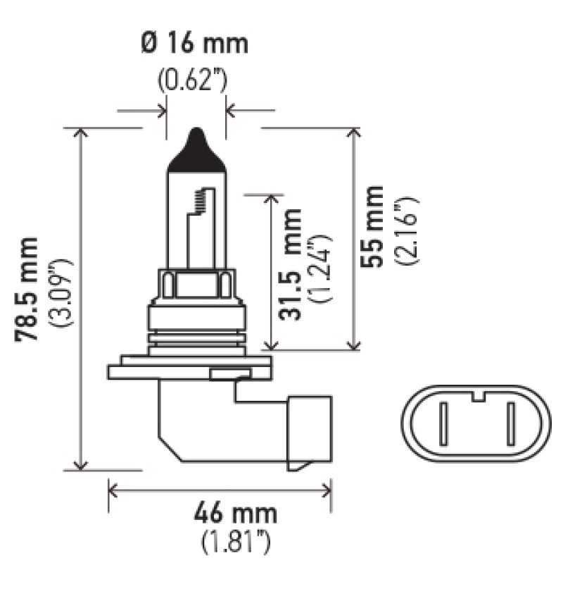 Hella 9006 12V 55W Xen White Bulb (Pair) - H71071432