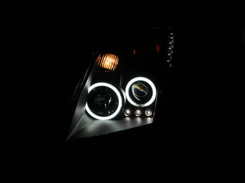 ANZO 2007-2012 Nissan Sentra Projector Headlights Black - 121276