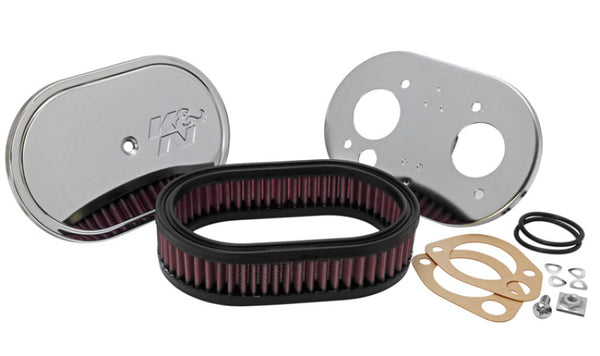K&N Custom Racing Assembly Oval Red - 1.75in Filer Height - 56-1270 by K&N Engineering - front view