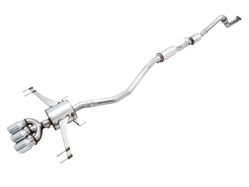 AWE Tuning 2017+ Honda Civic Type R Touring Edition Exhaust w/Front &amp; Mid Pipes - Chrome Silver Tips - 3015-42666