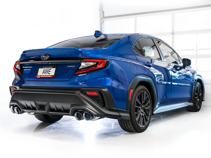 AWE Tuning 2022+ VB Subaru WRX Touring Edition Exhaust - Chrome Silver Tips - 3015-42979