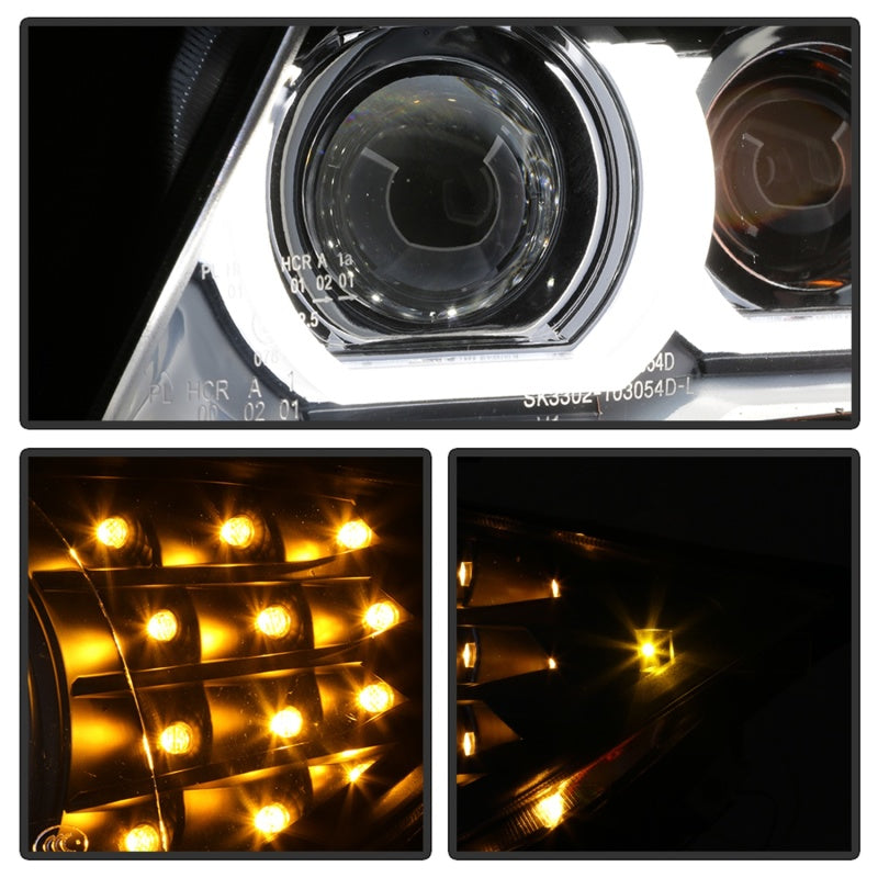 Spyder 09-12 BMW E90 3-Series 4DR Projector Headlights Halogen - LED - Black - PRO-YD-BMWE9009-BK - 5086488
