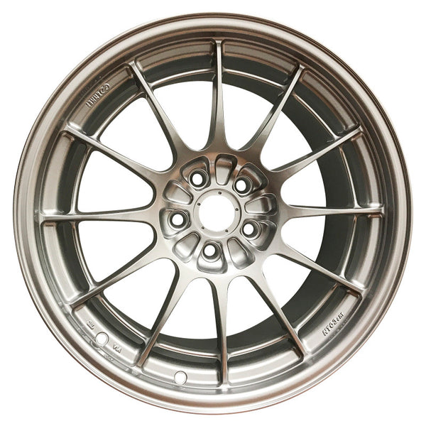 Enkei NT03+M 18x9.5 5x108 40mm Offset 72.6mm Bore F1 Silver Wheel - 3658953140SP by Enkei - front view