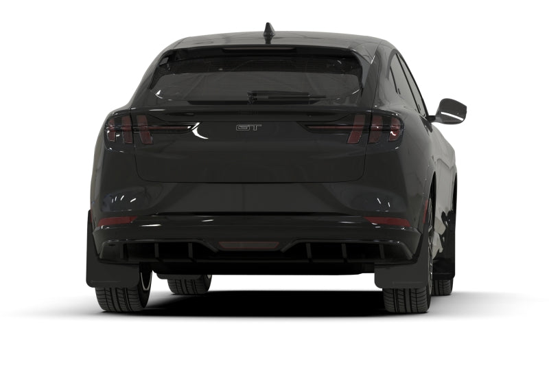 Rally Armor 21-23 Ford Mustang Mach-E Black UR Mud Flap w/ Red Logo - MF96-UR-BLK-RD