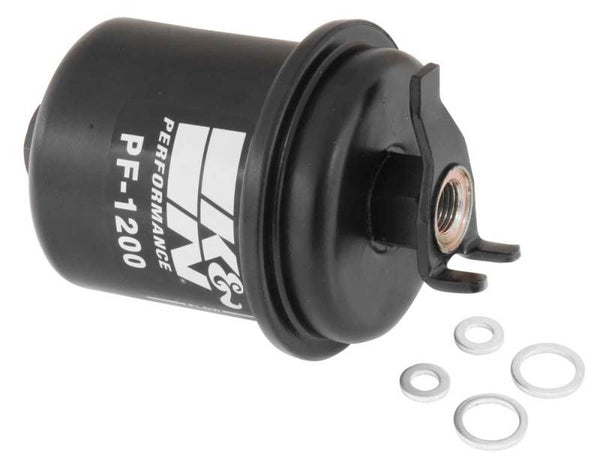K&N Fuel Filter 88-01 Acura Integra 1.8L, 94-98 Honda Accord 2.2L - PF-1200 for 1996-2008 Acura RL - front view