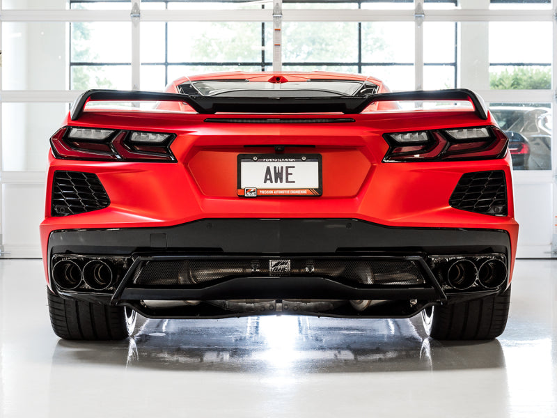 AWE Tuning 2020 Chevrolet Corvette (C8) Touring Edition Exhaust - Quad Diamond Black Tips - 3015-43159