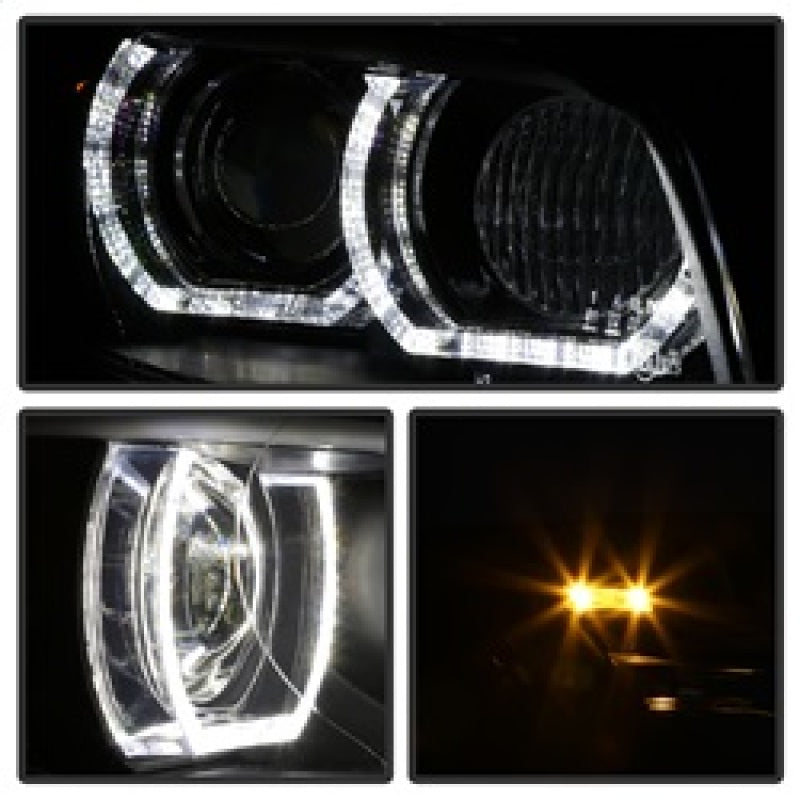 Spyder 08-10 BMW F92 3 Series Projector Headlights - LED DRL - Black (PRO-YD-BMWE9208-DRL-BK) - 5085184