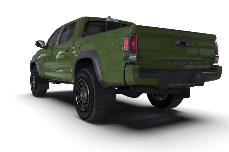 Rally Armor 16-22 Toyota Tacoma Black Mud Flap w/ Metallic Black Logo - MF94-BLK-MBK