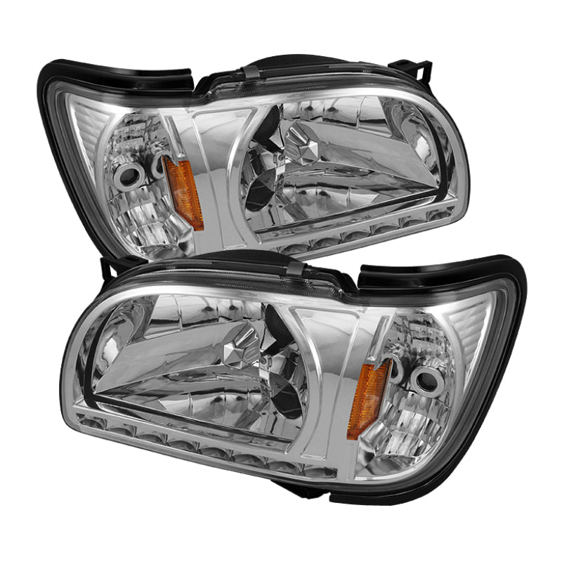 Xtune Toyota Tacoma 01-04 1 Piece w/ Black Trim Corner Crystal Headlights HD-ON-TT01-1PC-LED-C - 5056344