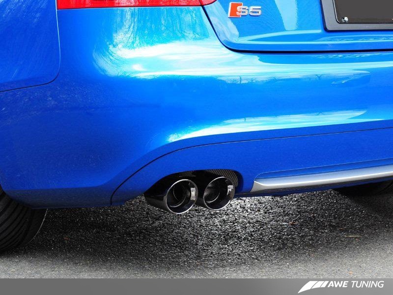 AWE Tuning Audi B8 S5 4.2L Touring Edition Exhaust System - Diamond Black Tips - 3015-42026