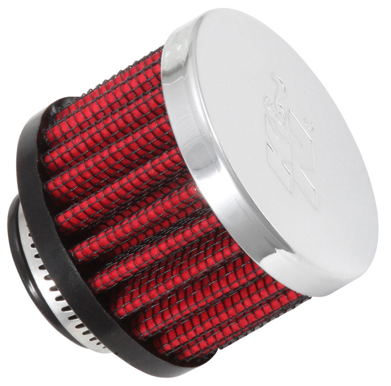 K&N 3/4 inch ID 2 inch OD 1.5 inch H Clamp On Crankcase Vent Filter - 62-1360 by K&N Engineering - angle view
