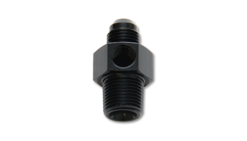 Vibrant -6AN Male to 3/8in NPT Male Union Adapter Fitting w/ 1/8in NPT Port - 16496