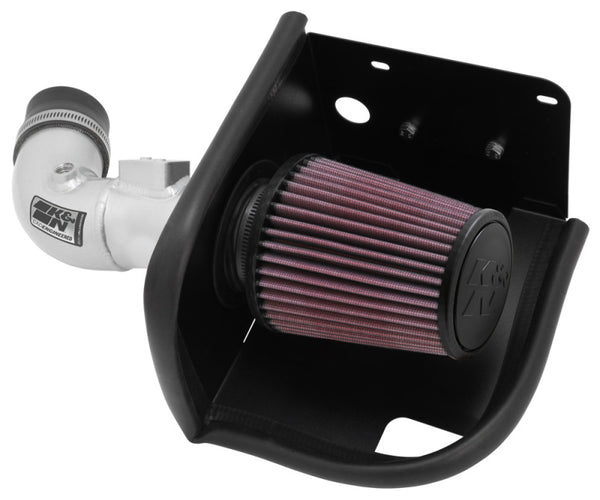 K&N 11-12 Ford Fiesta 1.6L L4 Silver Typhoon Performance Intake - 69-3530TS for 2011-2018 Ford Fiesta - front view