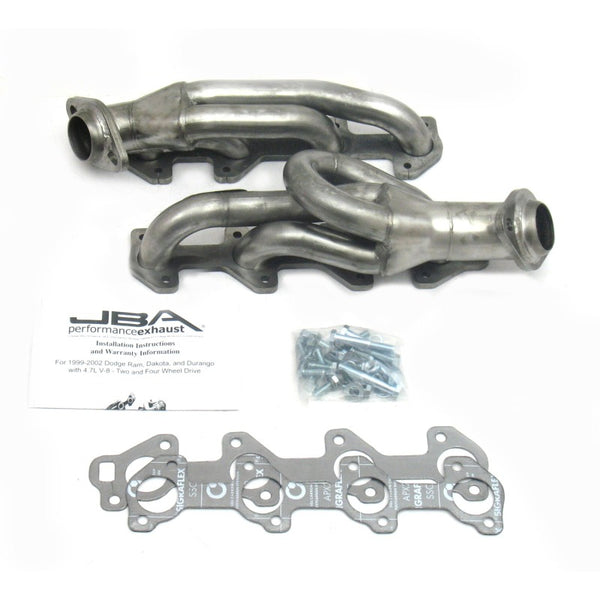 JBA 04-07 Dodge Dakota 4.7L PowerTech 1-1/2in Primary Raw 409SS Cat4Ward Header - 1949S-2 for 2004-2007 Dodge Dakota - front 
