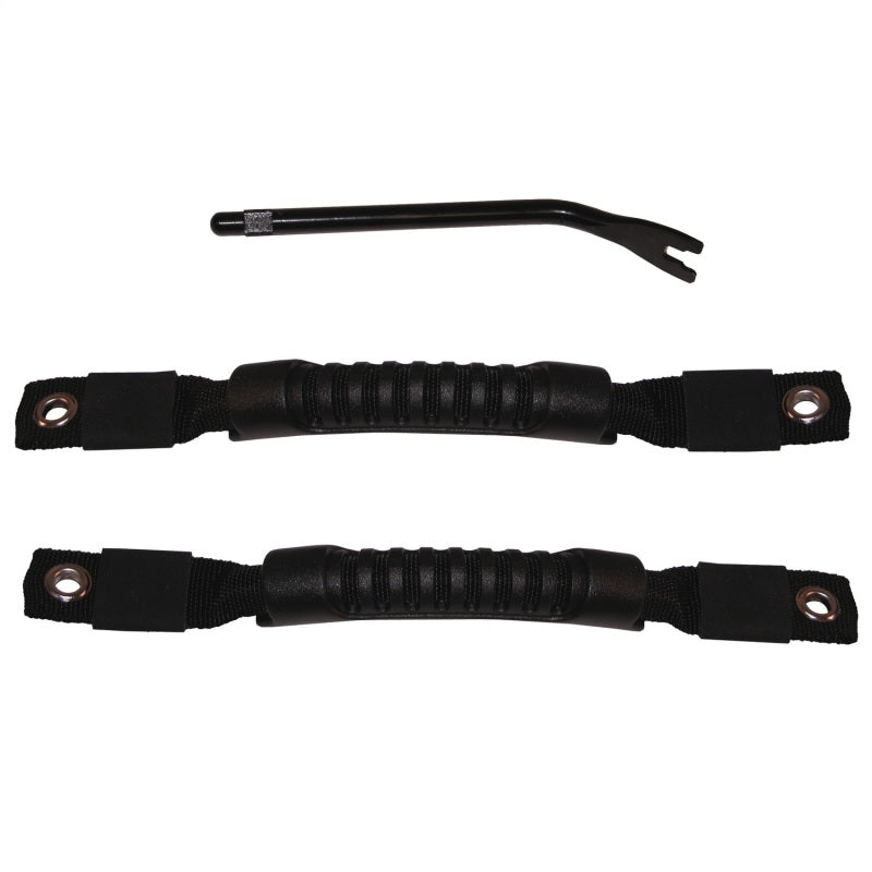 Rugged Ridge Door Pull Straps Black 97-06 Jeep Wrangler - 11826.01 for 1997-2006 Jeep Wrangler - front view