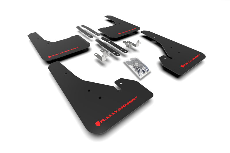 Rally Armor 18-22 Toyota Corolla Hatchback Black UR Mud Flap Red Logo - MF67-UR-BLK/RD