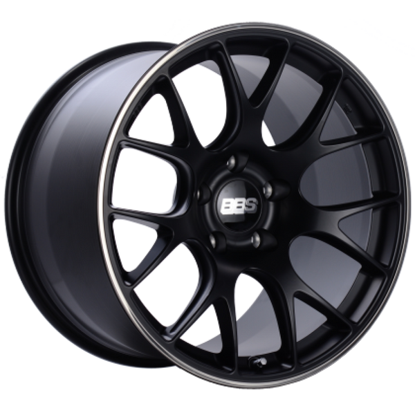 BBS CH-R 19x8.5 5x112 ET40 Satin Black Polished Rim Protector Wheel -82mm PFS/Clip Required - CH122BPO by BBS