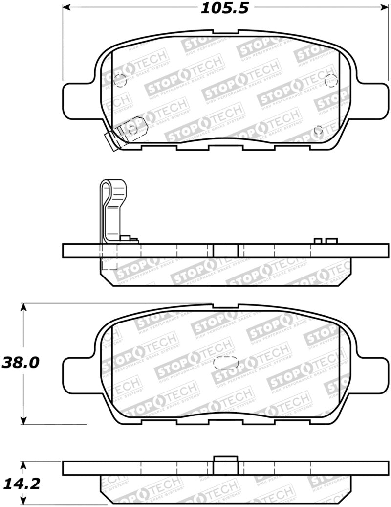 StopTech Sport Performance 10-17 Nissan 370Z Rear Brake Pads - 309.09052