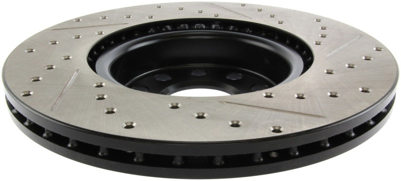 StopTech 2006 - 2018 Audi A3 Slotted & Drilled Sport Brake Rotor - 127.33098R for 2008-2023 Audi TT - side view