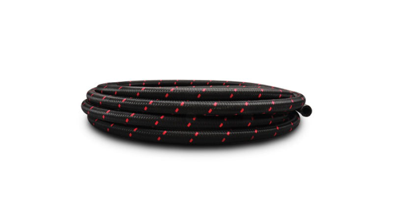 Vibrant -8 AN Two-Tone Black/Red Nylon Braided Flex Hose (5 foot roll) - 11988R by Vibrant - front view
