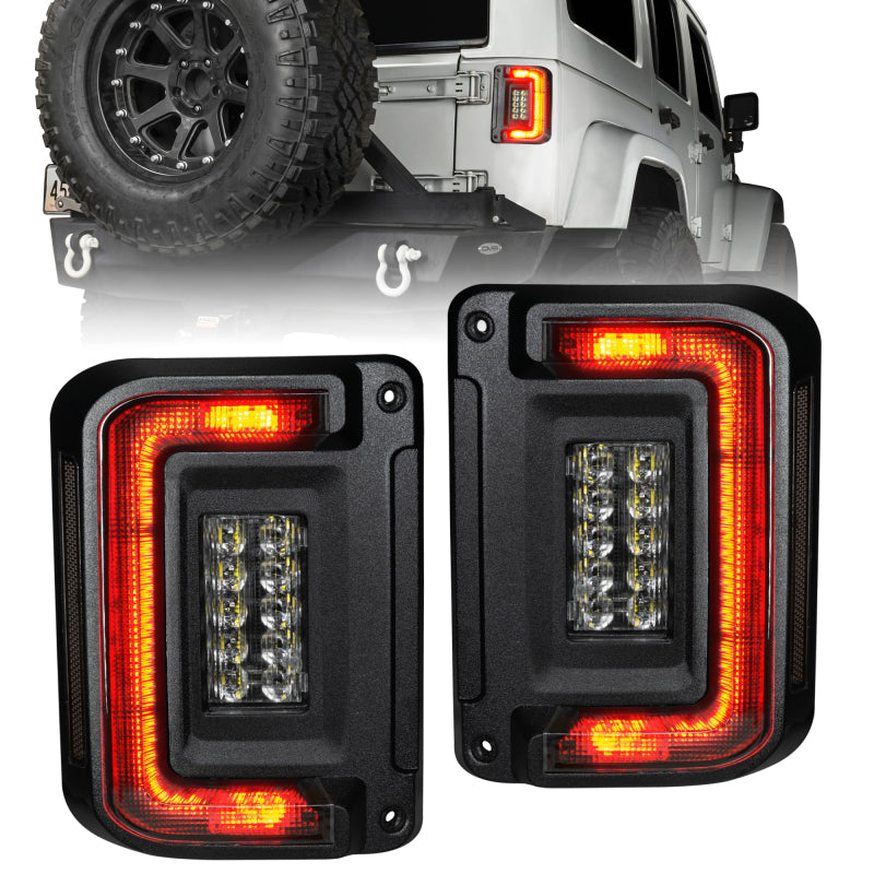 Oracle 07-17 Jeep Wrangler JK Flush Mount LED Tail Lights - Tinted - 5891-504-T