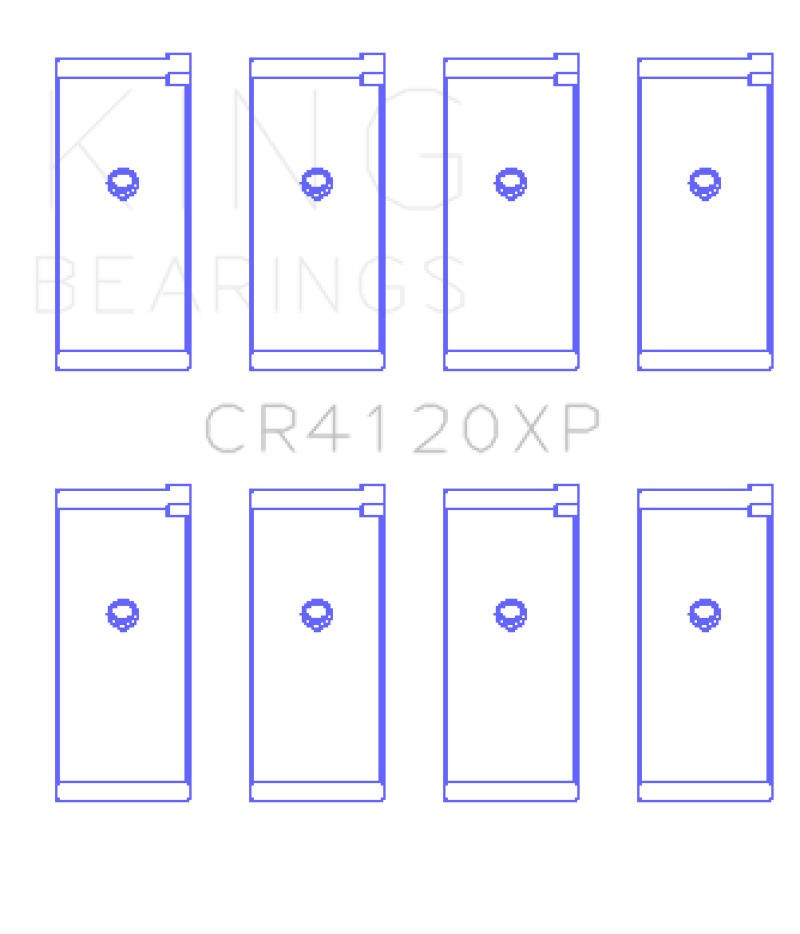 King Mitsubishi 4G63/4G64 7 Bolt 2nd Gen DSM and EVO I-IX (Size 0.25mm) Performance Rod Bearing Set - CR4120XP0.25