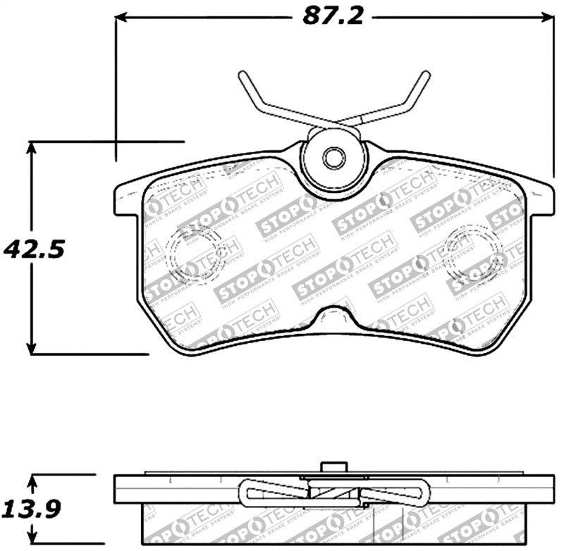 StopTech 14+ Ford Fiesta ST Performance Brake Pads - Rear - 309.08860