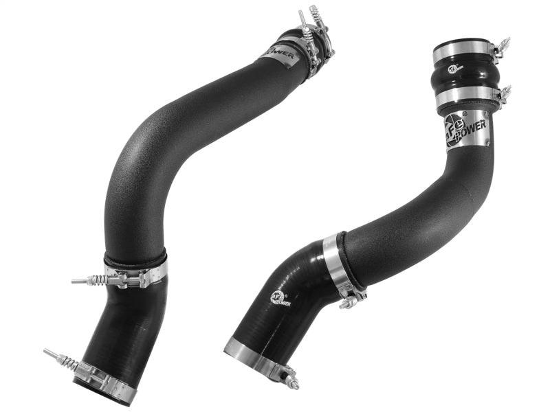 aFe BladeRunner 3in Black Intercooler Tubes Hot &amp; Cold Side Kit for 13-14 Dodge RAM Diesel 6.7L (td) - 46-20134-B