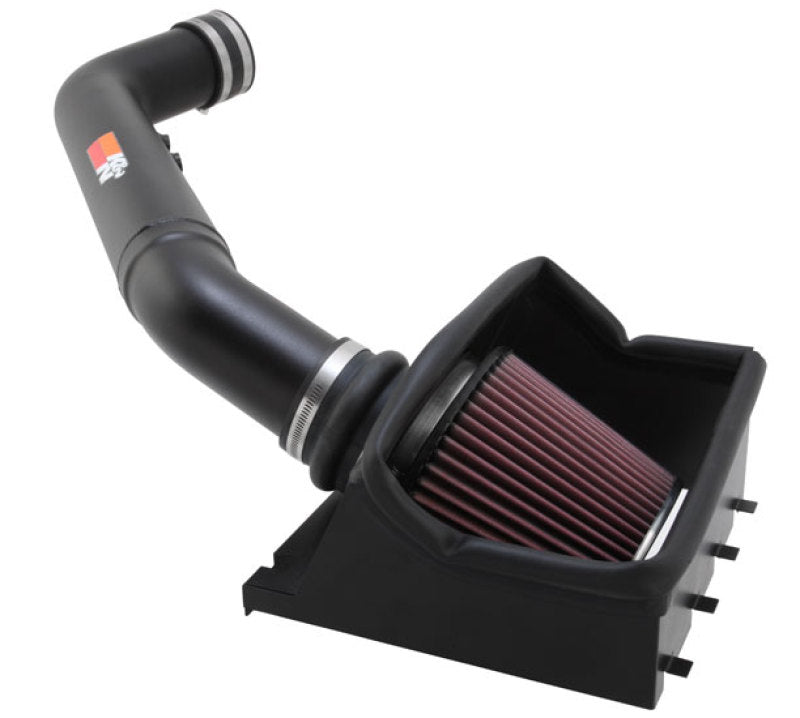 K&N 11-12 Ford F250/F350 SD 6.2L V8 High Flow Performance Intake - 77-2582KTK for 2011-2016 Ford F 250 - front view