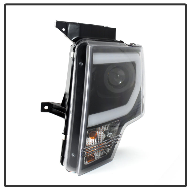 Spyder Ford F150 09-14 Projector Headlights Halogen Model- Light Bar DRL Blk PRO-YD-FF15009-LBDRL-BK - 5077592