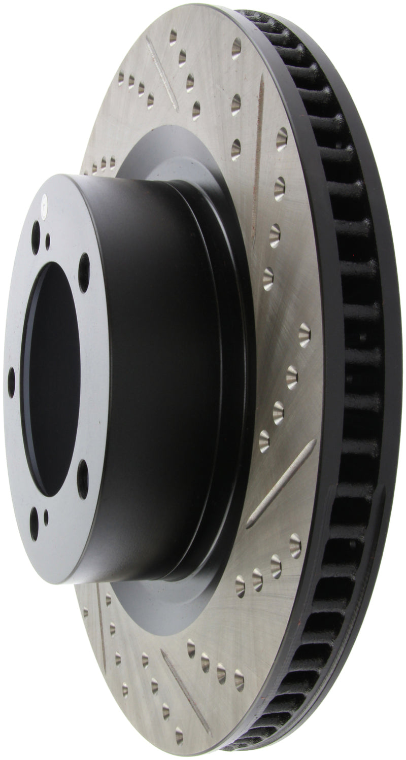 StopTech 07-09 Toyota Tundra / 08-09 Toyota Sequoia Front Left Slotted &amp; Drilled Rotor - 127.44156L