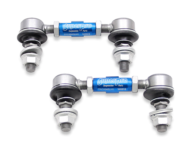 SuperPro 15+ Ford Mustang S550 Front HD Adjustable End Link Set (12mm Studs 100mm-120mm Length) - TRC1245