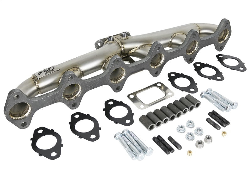aFe Twisted Steel Header Turbo Manifold (T3) 98.5-02 Dodge Diesel Trucks L6 5.9L (td) - 48-32020