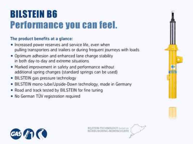Bilstein B6 Performance 11-16 Ford Fiesta SE/ST L4 1.6L Rear Monotube Shock - 24-239318