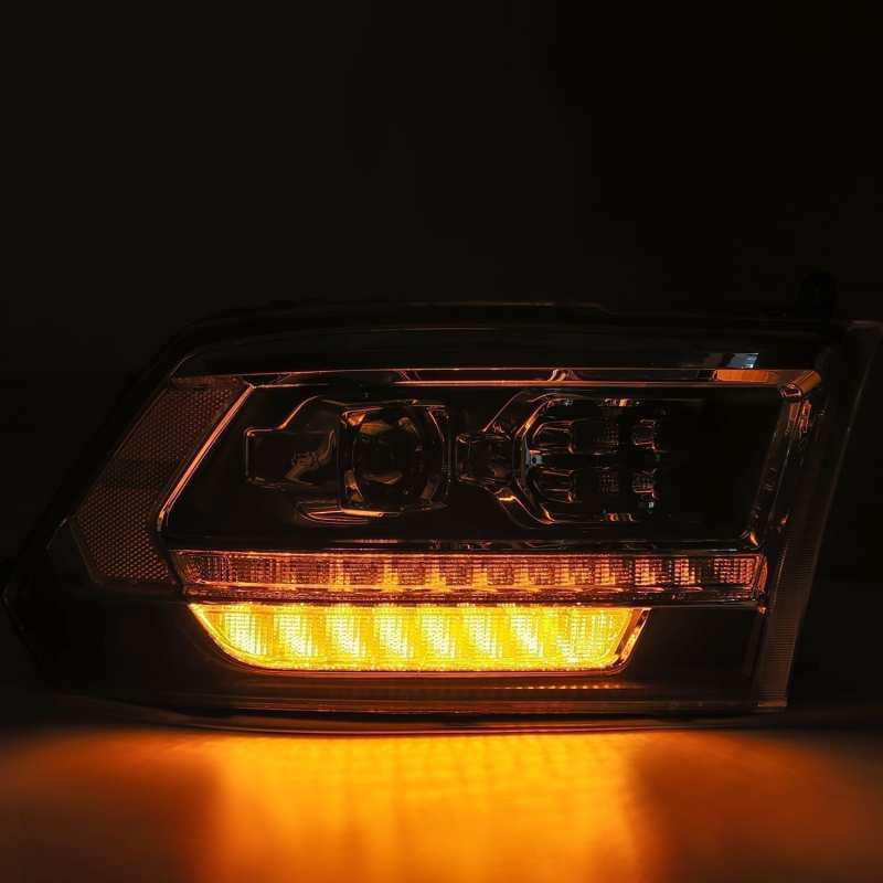 AlphaRex 09-18 Dodge Ram 1500HD PRO-Series Proj Headlights Plank Style Alpha Black w/Seq Signal/DRL - 880524