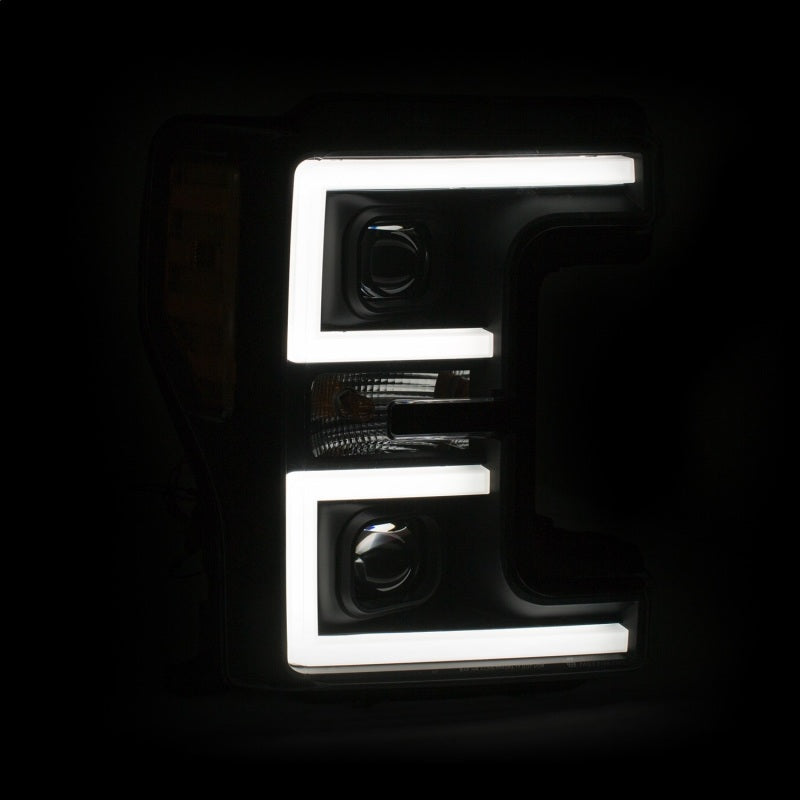 ANZO LED Headlights 17-18 Ford F-250 Super Duty Plank-Style L.E.D. Headlight Black (Pair) - 111388