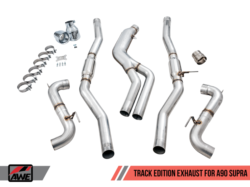 AWE Tuning 2020 Toyota Supra A90 Track Edition Exhaust - 5in Chrome Silver Tips - 3015-32116
