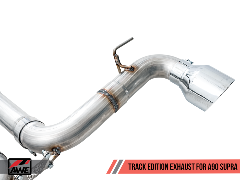 AWE Tuning 2020 Toyota Supra A90 Track Edition Exhaust - 5in Chrome Silver Tips - 3015-32116