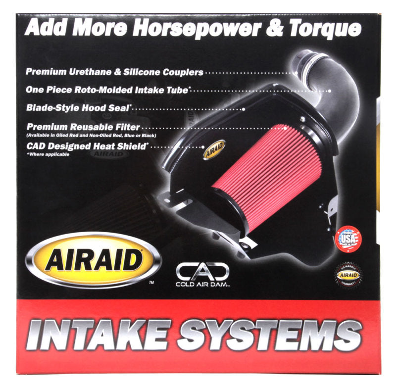 Airaid 10-14 Ford SVT Raptor / 11-13 F-150 6.2L CAD Intake System w/ Tube (Dry / Red Media) - 401-272