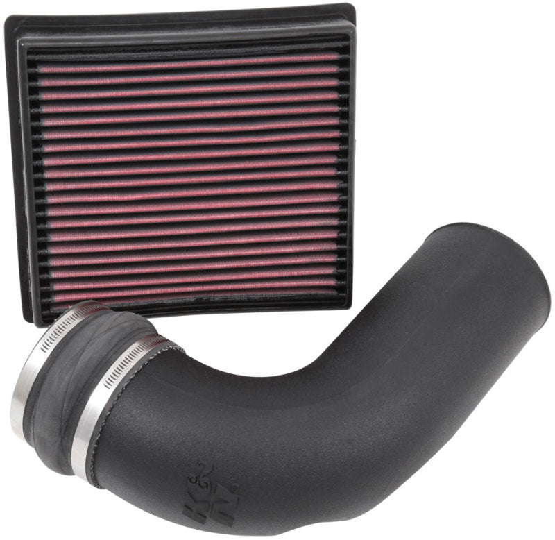 K&N 13-15 RAM 2500/3500 L6-6.7L DSL Performance Intake Kit - 57-1568 for 2013-2018 Ram 2500 - front view