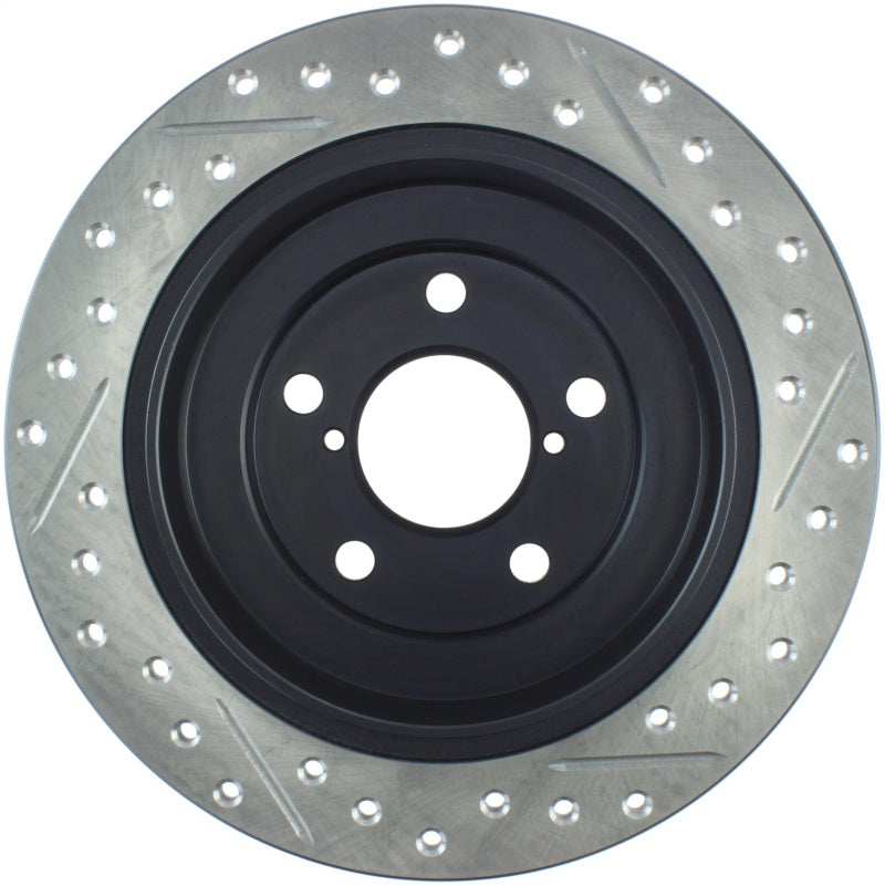 StopTech 05-06 Saab 9-2X AWD / 02-05 Impreza WRX / 02 WRX STi Slotted &amp; Drilled Right Rear Rotor - 127.47011R