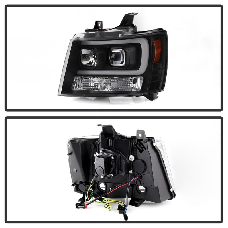 Spyder 07-14 Chevy Suburban/Tahoe V2 Projector Headlights LED Turn Sig Black PRO-YD-CSUB07V3-SB-BK - 5086242